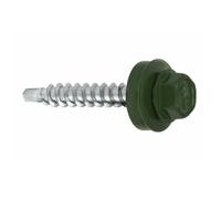 KLIMAS Lot de 250 vis autoperceuses métalliques 4,8 х 25 mm RAL : 6020 - Vert chromoxide - Vis trapézoïdales