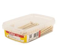 Klimas Lot de 40 vis à tête fraisée à bois, jaunes, Masterbox (6 x 140 mm)