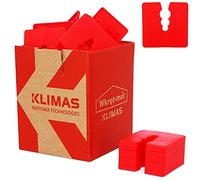 KLIMAS® Lot de 50 entretoises en plastique 3 mm - Rouge - Profilés de socle - Pièce d'équilibrage pour chevilles universelles avec 3 diamètres de 6/8/10 mm - Entretoises en polyéthylène