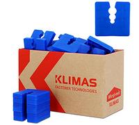 KLIMAS® Lot de 50 entretoises en plastique 8 mm - Bleu - Profilés de socle - Pièce d'équilibrage pour chevilles universelles avec 3 diamètres de 6/8/10 mm - Entretoises en polyéthylène