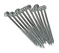 KLIMAS Lot de 50 vis à tête plate galvanisées pour constructions en bois, blanches, à tête plate, 8 x 60 mm, TX40