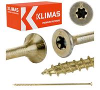 KLIMAS Lot de 50 vis Torx TX40 pour constructions en bois avec tête fraisée Stardrive 8 x 280 mm