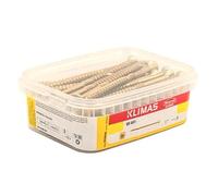 Klimas Masterbox Lot de 40 vis à bois à tête fraisée Jaune 5 x 120 mm