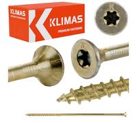 KLIMAS Torx Stardrive Lot de 50 vis à tête fraisée TX40 pour construction en bois, 8 x 260 mm