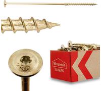KLIMAS® Vis à bois Torx Set de vis à tête plate Vis à bois autoperceuses 50 pièces TX 8 mm x 280mm - Longueur : 280mm