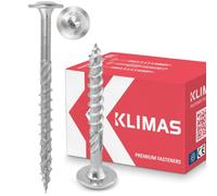 KLIMAS Vis à Bois - Vis à tête Plate - de charpente à tête Plate pour Construction en Construction Bois - Blanc - 5 x 80 mm 150 pièces