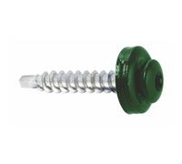 KLIMAS Vis Spengler Vis à tôle trapézoïdale avec rondelle d'étanchéité EPDM pour structures en bois Torx TX-20 (RAL6005, vert mousse)