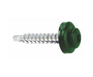 KLIMAS Vis Spengler Vis à tôle trapézoïdale avec rondelle d'étanchéité EPDM pour structures en bois Torx TX-20 (RAL6005, vert mousse)