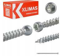 Klimas WKFC Lot de 50 vis de construction entièrement filetées à tête cylindrique Blanc 8 x 500 mm