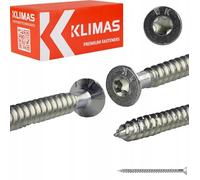 Klimas WKFS Lot de 50 vis de construction à tête fraisée Blanc (8 x 200 mm)