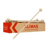 Klimas Wkret-Met Lot de 50 vis pour construction en bois, 8 x 440 mm, tête plate TX40, galvanisées, Vis de construction, longues avec filetage partiel, pour toit, chevrons, construction en bois et
