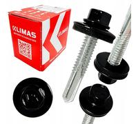 KLIMAS WSS Vis autoperceuses pour tôle métallique en différentes couleurs RAL 5,5 x 32-38 mm (RAL 9005 noir profond, 5,5 x 32 mm)