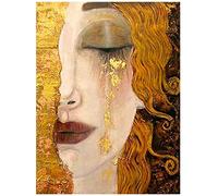 Klimt bricolage 11CT broderie point de croix Kits couture artisanat ensemble imprimé toile coton fil décoration de la maison, 50 * 70 cm