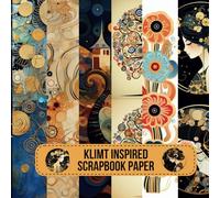 Klimt Inspired Scrapbook Paper: Gold, yellow, blue, black pattern for Scrapbooking / 25 Double-Sided Sheets for DIY Projects, Crafts, Origami, and More