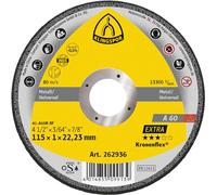 Klingspor 262936 - Disques à Tronçonner Kronenflex 0,8-1,0 mm - pour Acier Inoxydable et Métaux - KT|EXTRA|A60EX|S|GER|115X1X22,23- Contenu: 25 Pièces