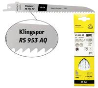 Klingspor 670421 RS 953 AQ lames de scie sabre, 230 x 19 x 1,27 mm longueur utile 210Bi-métal, fraisé, meublé, 6 dents par pouce