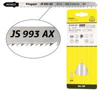 Klingspor 670527 JS 993 AX lames de scie sauteuse, 132 x 8 x 1,27 mm longueur utile 110Bi-métal, fraisé, meublé, 10-14 dents par