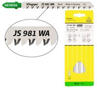 Klingspor 670545 JS 981 WA lames de scie sauteuse, 170 x 8 x 1,7 mm longueur utile 145Crom-Vanadium, poncé en croix, conique