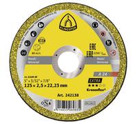 Klingspor A 24 Extra 242138 Disque à tronçonner 125 mm 25 pc(s) métal