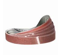 Klingspor Lot de 10 bandes abrasives 45 x 710 mm - 2 x grain 40/60/80/120/180 - Pour ponceuse à bande, ponceuse, limer, affûter et dérouiller