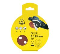 Klingspor PS 22 K Disques auto-agrippant Klingspor 150 mm Grain 120 perforation façon GLS3, SB-emballé avec onglet Quantité:5