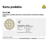 Klingspor PS 33 CK Disques auto-agrippants, 225 mm Grain 60 Forme du trou GLS38 50 pces
