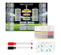 KLINNA Calendrier Coupe du Monde 2026 XXL - Lot de 2 Posters Football Imperméables, Planificateur Mural avec Marqueurs et Pastilles Adhésives, Tableau de Tournoi Grand Format pour Fans, Décoration