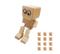 KLINNA Charmante petite figurine en bois qui se balance | Figurine en bois agitant à la main comme décoration de bureau - Poupée en bois amusante pour la voiture, homme en bois vacillant