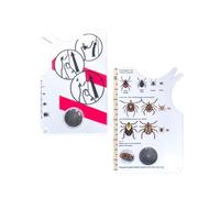 KLINNA Lot de 2 cartes à tiques avec loupe et cartes de balance - Piège à tiques efficace pour les humains, les chiens, les chats pour un nettoyage rapide, carte professionnelle à tiques pour enfants