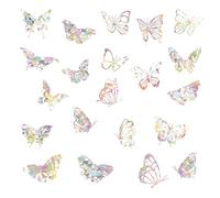 KLINNA Lot de 24 autocollants pour fenêtre avec effet arc-en-ciel comme protection contre les oiseaux pour vitres en verre, film efficace contre les chocs d'oiseaux, réutilisables