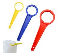 KLINNA Lot de 3 ouvre-bidons universels pour couvercle DIN 41/51/61, clé polygonale ergonomique et clé manuelle pour bidons de 5, 10, 20, 25, 30 litres