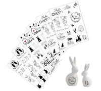 KLINNA Rub On Lot de 6 feuilles d'autocollants de transfert pour Pâques - Œufs de Pâques - Proverbes pour bricolage - Meubles en verre et bois - Décoration de Pâques - Bricolage - Céramique