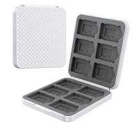 Klipdasse Étui de Cartes de Jeu Nintendo Switch - Boîte de Rangement avec 12 Jeux et 12 Emplacements pour Cartes Micro SD, Boîte de Carte Switch - Boîtier Rigide, Doublure en Silicone Doux (Blanc)