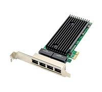 Kliplinc Carte réseau Gigabit pour serveur PCI-E 4 ports RJ45 1X PCIe X1 82576 10/100/1000 Mbps