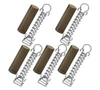 Kliplinc Lot de 5 ressorts en acier inoxydable argentés et gris + protections pour bâche de piscine avec stoppeur et anneau en D