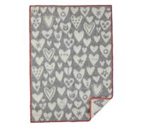 Klippan Yllefabrik Couverture en laine Baby Heart gris