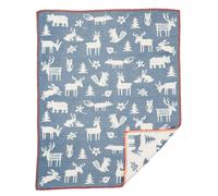 Klippan Yllefabrik Forest Couverture pour bébé en coton Bleu