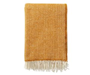 Klippan Yllefabrik Plaid en laine Chevron Caramel