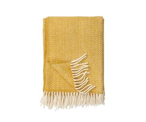 Klippan Yllefabrik Plaid en laine Chevron Jaune