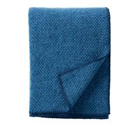 Klippan Yllefabrik Plaid en laine Domino Sea blue