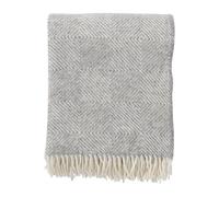 Klippan Yllefabrik Plaid en laine Gooseye 130x200 cm Gris