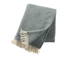 Klippan Yllefabrik Plaid en laine Knut vert