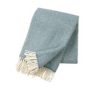 Klippan Yllefabrik Plaid en laine Samba bleu plomb