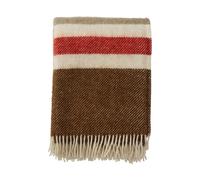 Klippan Yllefabrik Plaid Gotland Stripe en laine 130x200 cm Brown-beige-red