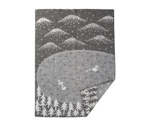 Klippan Yllefabrik Plaid Lake in the valley gris