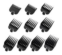 Klipperschutz-Set, compatible avec la plupart des tondeuses Wahl, remplacement pour guides de tondeuse - 1/16" à 1", ensemble de 10 pièces, couleur : noir