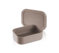 KLIPPSI® Boîte à déjeuner de taille moyenne (860 ml) - 100 % silicone platine - Matériau indéchirable - Résistant à la chaleur et au froid - Hermétique - Anti-fuite - Passe au lave-vaisselle (beige)