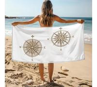 KLJFIGUT Serviette de Plage 70x150 cm Boussole 3D Imprimé Serviette de Bain en Microfibre, Légère Drap de Plage Séchage Rapide Anti-Sable pour Piscine Voyage Camping