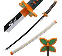 kljhld Épée Cosplay en Bambou Anime, épée Katana Demon Slayer Kochou Kanae Katana épée 103 cm/40 Pouces Blanc