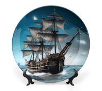 KLJHNVBM Assiette décorative en porcelaine anglaise de 17,8 cm avec support de présentation - Assiettes en porcelaine à suspendre au mur pour la maison et le bureau